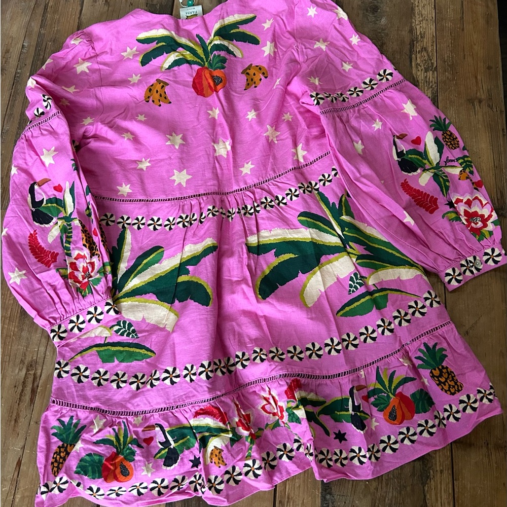 NEW Farm Rio Pink Leopard Forest Mini Dress (XL) - Picture 2 of 7